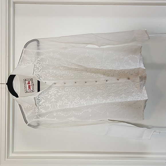 Johnny Was Embroidered White Blouse XS - Picture 6 of 10